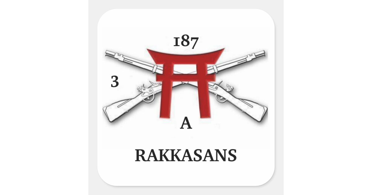 Rakkasans Lettering A 3/187th Infantry RAKKASANS Stickers | Zazzle