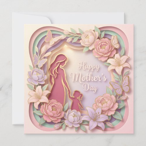 A 3D Papercut Mother's Day Card
