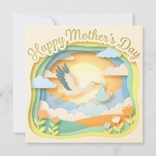 A 3D Papercut Mother's Day Card