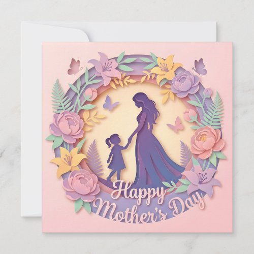 A 3D Papercut Mother's Day Card