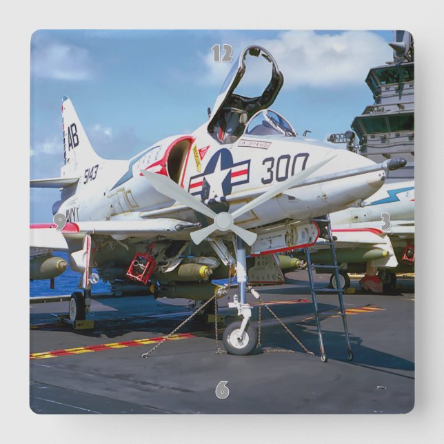 A-4 SKYHAWK SQUARE WALL CLOCK (Front)