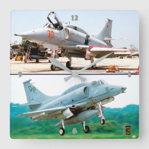 A-4 SKYHAWK SQUARE WALL CLOCK