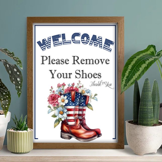 A 4th of July Please Remove Shoes Sign (Creator Uploaded)