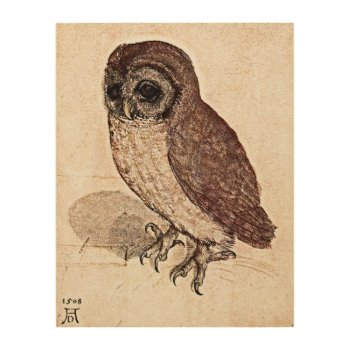 A 500 Year Old Owl Drawing Wood Block Wood Wall Decor by OldArtReborn at Zazzle