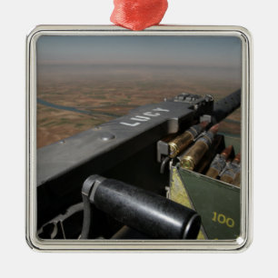 A 50 caliber machine gun metal ornament