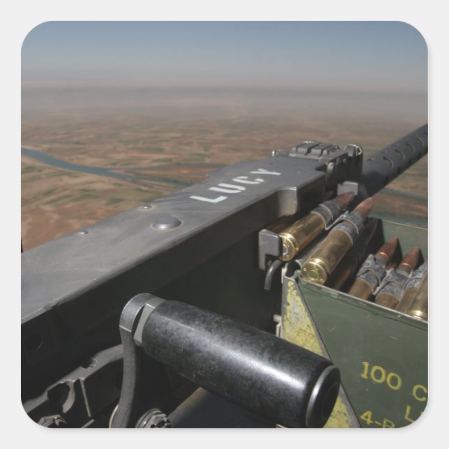 A 50 caliber machine gun square sticker (Front)