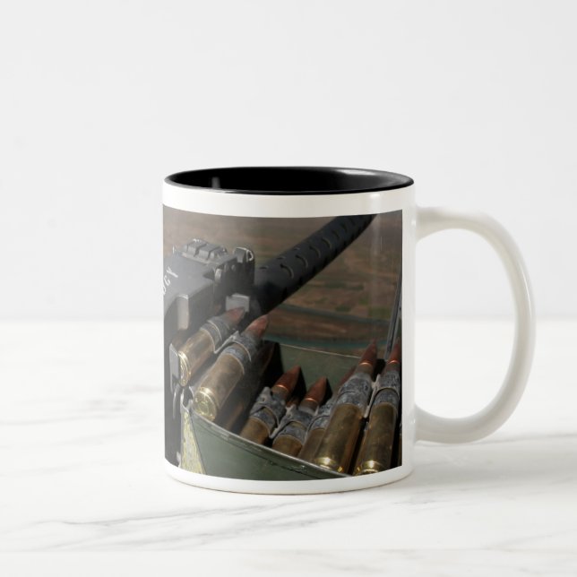 A 50 caliber machine gun Two-Tone coffee mug (Right)