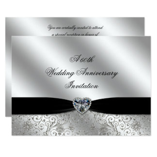A 60th Diamond Wedding Anniversary 7x5 Invite