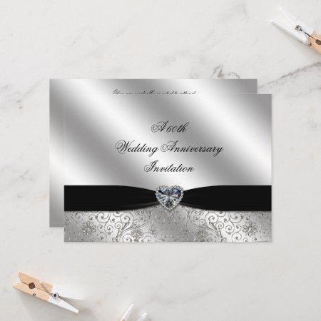 A 60th Diamond Wedding Anniversary 7x5 Invite