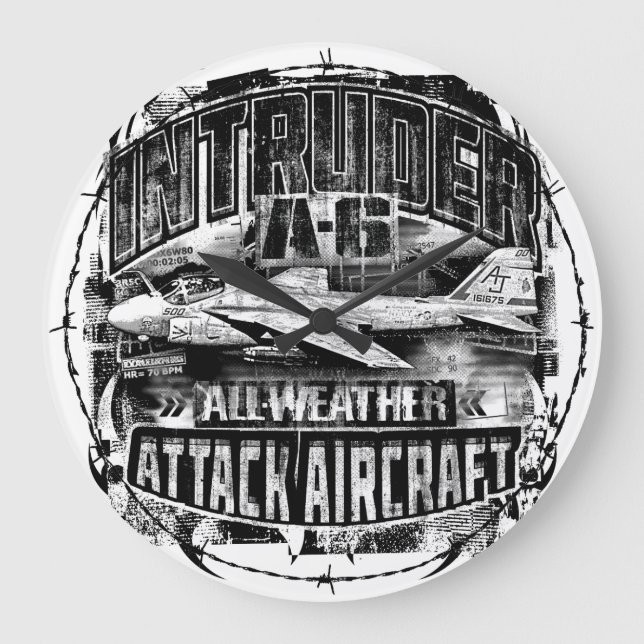 A-6 Intruder Large Clock Acrylic Wall Clock (Front)