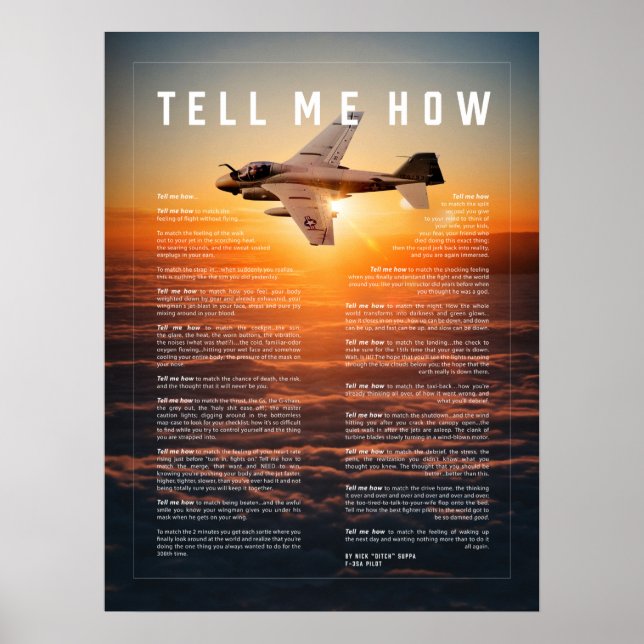 A-6 Intruder with Tell Me How ode to flight Poster (Front)