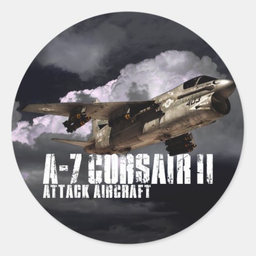 A_7 Corsair II Classic Round Sticker