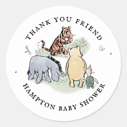 A A Milne Bear and Forest Friends Classic Round Sticker