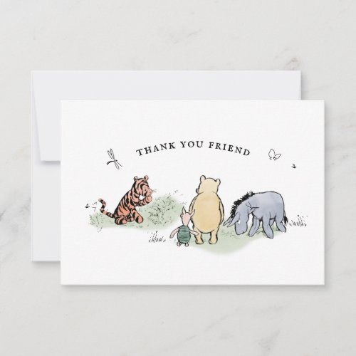 A A Milne Bear and Forest Friends Thank You Card