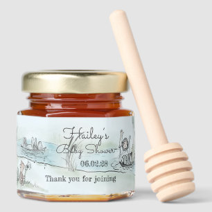 A.A. Milne Vintage Illustration Pooh Baby Shower Honey Jar Favors
