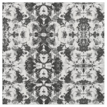 A Abstract Black White Watercolor Pattern. Fabric by Chicy_Trend at Zazzle