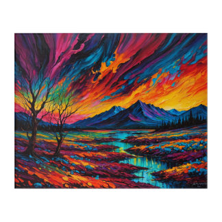 A Abstract painting of a sunset Acrylic Print