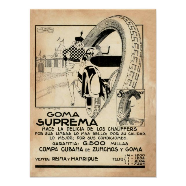 A advert for a Cuban tyre company Poster (Front)