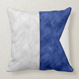 A Alfa / Alpha Watercolor Nautical Signal Maritime Throw Pillow