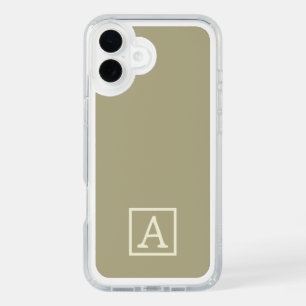 A Almond Whisper: Sage & Ivory Minimal Initial iPhone 16 Plus Case