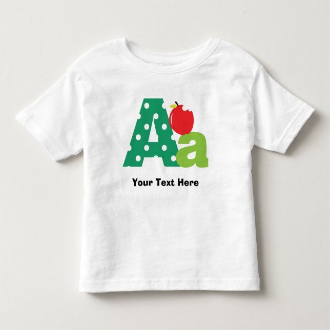 A Alphabet Letter Personalized Toddler T-shirt (Front)