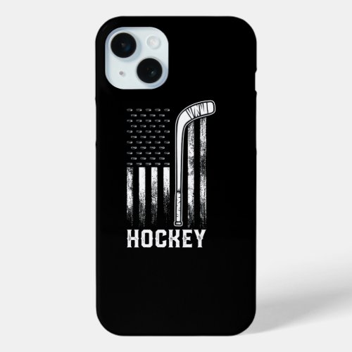 A american flag and a hockey iPhone 15 plus case