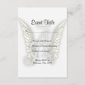 A - Angel Alphabet Initial Letter Wings Halo Invitation by AngelAlphabet at Zazzle