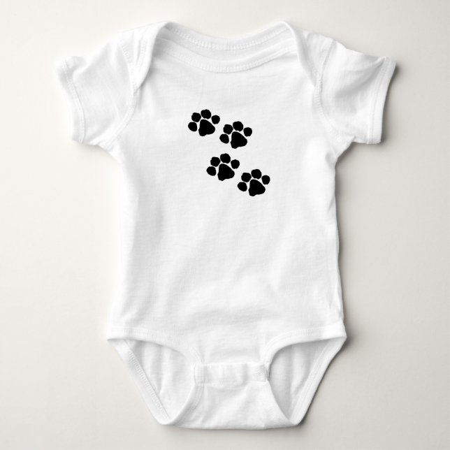 A Animal Paw Prints Baby Bodysuit (Front)