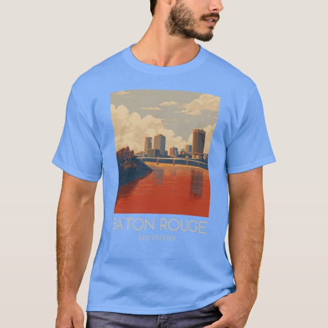A Art Travel Print of Baton Rouge 2 T-Shirt (Front)