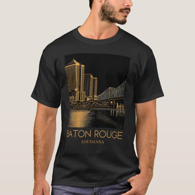 A Art Travel Print of Baton Rouge 3 T-Shirt (Front)