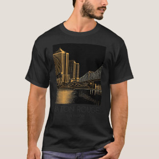 A Art Travel Print of Baton Rouge T-Shirt