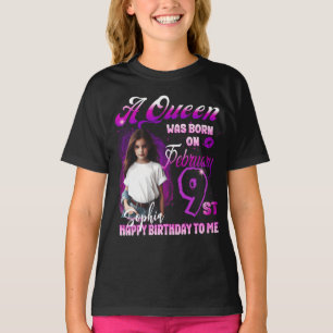 A Aueen was born on February Birthday Girl T-Shirt