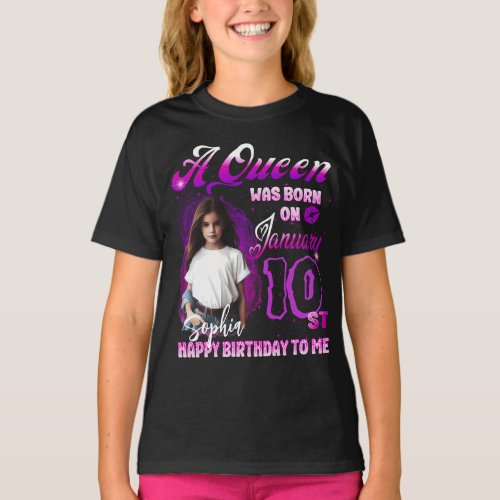 A Aueen was born on January Birthday  T_Shirt