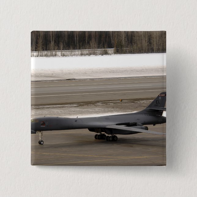 A B-1B Lancer performs a touch and go Pinback Button (Front)