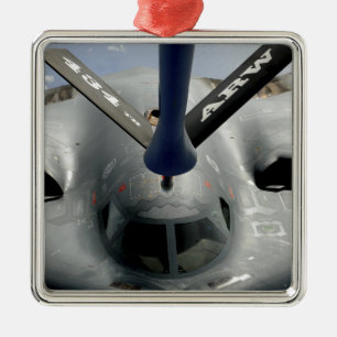 A B-2 Spirit aircraft getting in position Metal Ornament