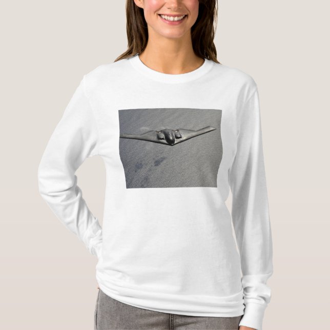 A B-2 Spirit flies over the Pacific Ocean T-Shirt (Front)