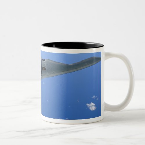 A B_2 Spirit soars through the sky Two_Tone Coffee Mug