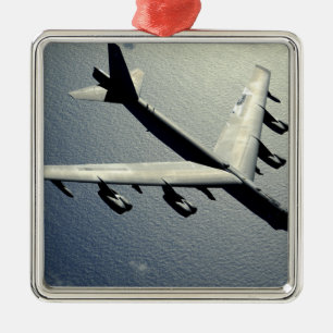 A B-52 Stratofortress in flight Metal Ornament