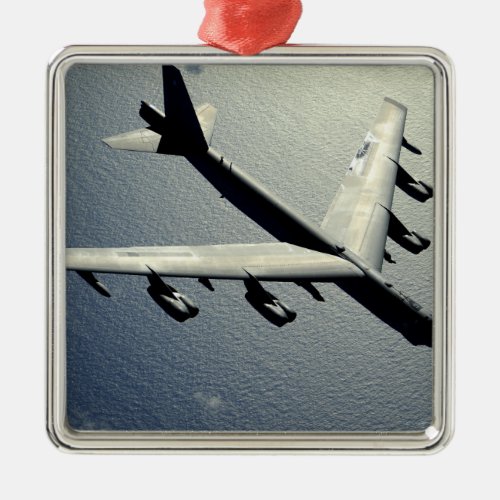 A B_52 Stratofortress in flight Metal Ornament
