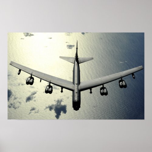 A B_52 Stratofortress in flight Poster