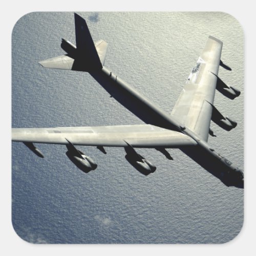 A B_52 Stratofortress in flight Square Sticker