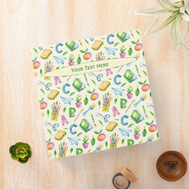 A B C School Watercolor 3 Ring Binder (In Situ)