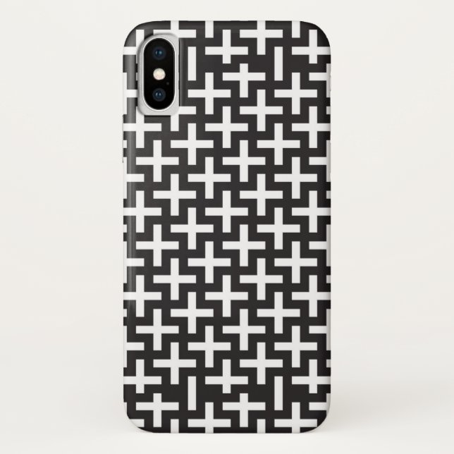 A b&w patterns made with 'plus' sign Case-Mate iPhone case (Back)
