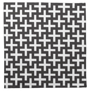 A b&w patterns made with 'plus' sign cloth napkin