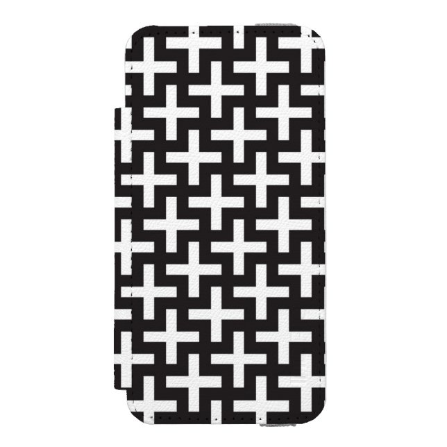 A b&w patterns made with 'plus' sign incipio iPhone wallet case (Folio Front)