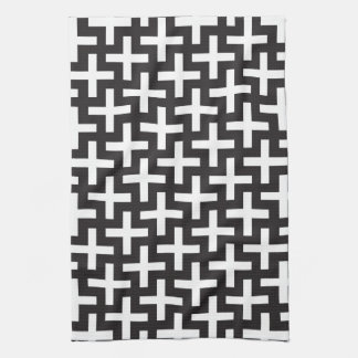 A b&w patterns made with 'plus' sign towel