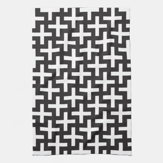 A b&w patterns made with 'plus' sign towel (Vertical)