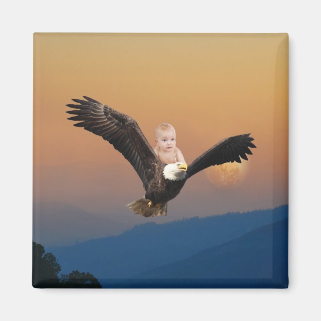 A baby and eagle sky magnet (Front)