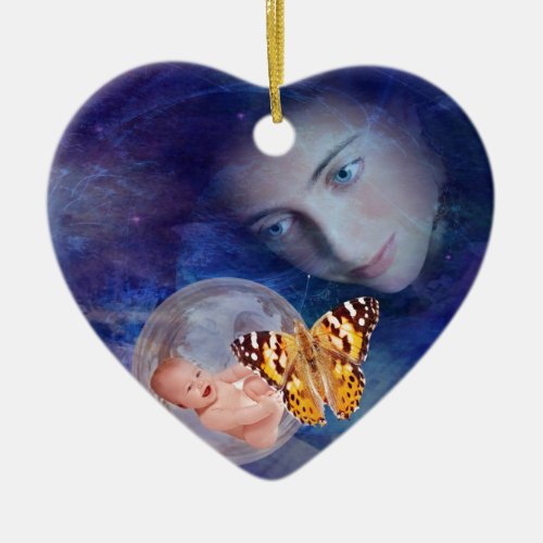 A baby and mothers joy ceramic ornament