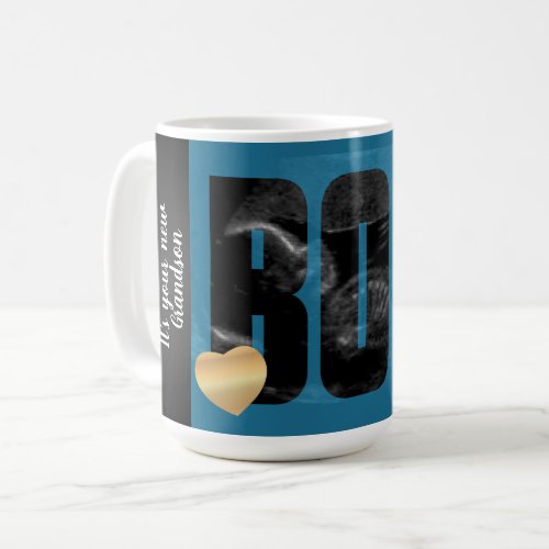 A Baby  Boy Announcement _ Sonogram with DIY Text Coffee Mug